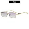 Gafas de Sol Cuadradas de Metal Elegantes de Gama Alta Europeas y Americanas con Estampado de Leopardo Personalidad Retro Moda para Ciclismo Protección Solar Gafas de Sol Transfronterizas