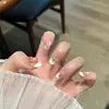 Hilo de Estrella de Luz Suave Hecho a Mano Puro Uñas Postizas Ojo de Gato Estilo Francés Gama Alta Blanqueamiento Pegatinas para Uñas Arte de Uñas Piezas para Uñas Producto Terminado
