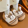 Pantuflas de algodón para niños y niñas, de otoño e invierno, de dibujos animados para bebé, para el hogar, de padre e hijo, zapatos de algodón para interior