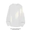 Novedad Otoño 2026 Estilo Hong Kong Blanco Talla Grande Manga Larga Texturizada Camiseta M-5X HT26909-TeP20