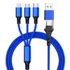 Cable de datos PD de dos a tres USB a tipo-c revolución tres en uno cable de carga para coche cable de carga para teléfono móvil multiusos