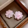 Pendientes de Flor Rosa Dulce para Mujer, Pendientes de Diseño de Nicho, Nuevo Estilo Popular, Pendientes de Temperamento Dulce y de Hada
