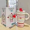 Nueva Taza de Agua de Oficina para Mujer de Alta Calidad con Revestimiento Interior de Cerámica, Taza Térmica de Acero Inoxidable, Exquisita Taza de Agua de Regalo al por Mayor