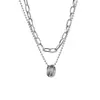 Collar de Acero de Titanio para Mujer, Diseño Simple, Cadena de Clavícula Elegante de Doble Capa Estilo Coreano, Estilo Fresco, Nuevo Estilo