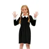 Em estoque Amazon Explosões Vestido Preto Infantil Família Adams cos Halloween Fantasia de Fantasia para Performance