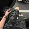 Shorts de Cuadros Cepillados Estilo Retro Americano para Hombre, Verano Delgados Elásticos en la Cintura Rectos Sueltos Shorts Deportivos de Playa