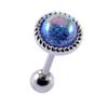 Pendientes de botón coloridos y encantadores con incrustaciones de cobre y circonitas, mini pendientes de acero inoxidable con varilla recta y tornillo de aguja fina de 20 g.