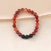 Pulseira de contas redondas de 8mm pedra vulcânica pulseira de contas turquesa de alto padrão pulseira tecida à mão pode ser usada em camadas para usar joias atacado
