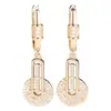 Brincos Redondos Geométricos de Diamante Completo de Luxo Leve para Mulheres, Estilo Exquisito para o Dia a Dia Que Realça a Elegância, Brincos Longos com Cravação de Diamantes