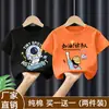 Camiseta de Manga Curta para Meninos 2026 Novo Estilo Mais Vendido Moda de Verão Fresca Camiseta de Meia Manga Pura Algodão Roupas Infantis Top Soltinho