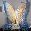 Decoración de ventana de exhibición de flores artificiales de mariposa gigante, soporte de mariposa floral, flor decorativa para accesorios de fotos y exhibición