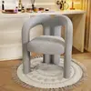 Taburete Sencillo y Moderno para el Hogar con un Diseño Ligero Estilo Ins, Adecuado para Maquillaje, Tocador Color Crema, Taburete Rojo Moderno con Respaldo, Diseño Geométrico para Decoración del Hogar