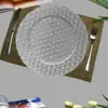 El Más Vendido en Europa Nuevo Cena de Banquete Comida Occidental Colorido Cuadrículas de Copos de Nieve Elegante Plato de Vidrio Restaurante Hotel Plato para Aperitivos