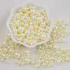 3-8 mm Mistura Aleatória Multicor Não Porosa ABS Imitação de Pérola Contas Redondas Artesanato DIY Feito à Mão Contas Soltas Decorativas para Roupas