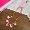 Novo Colar de Miçangas de Resina com Boneca Princesa Desenho Animado Fofo Moda Infantil Pingente Colorido de Miçangas Versátil Joia