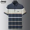 Camisa Polo Masculina de Verão 2026 Camiseta Listrada Bordada Roupas para Jovens e Homens de Meia-Idade Top Camiseta de Manga Curta com Gola Polo