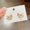 Pendientes de Caballo con Circonita Micropavimentada Estilo Coreano para Mujer, Diseño Personalizado, Pendientes de Plata con Cierre de Aguja para el Trabajo, Pendientes Versátiles y Dulces
