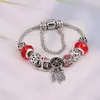 Pulsera de aleación roja Panjia transfronteriza con cuentas de agujero grande y retención de color Pulsera DIY Coche de calabaza Atrapasueños Pulsera de cuentas de vidrio