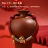 Pulseira Dourada Cor de Areia Dourada "Fique Rico Imediatamente" para Atacado, Pulseira Vermelha do Signo do Zodíaco Cavalo Estilo Chinês Tecida à Mão