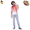 Camiseta de Terror com Manchas de Sangue para Homens no Festival dos Fantasmas de Halloween Cosplay de Zumbi Fantasia para Festa no Palco Cosplay