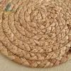 Mantel Redondo de Paja, Tejido de Jacinto de Agua Aislante al Calor Pequeño Posavasos para Taza de Té, Costura Curva Mantel para Plato de Restaurante, Mantel Redondo