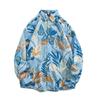 Camisas Florais de Manga Longa Retrô Estilo Hong Kong para Homens e Mulheres Tendência Coreana Camisa Jaqueta Casual Solta Pintura a Óleo Outono
