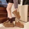Zapatos de mujer estilo Birkenstock con suela gruesa y forro de felpa, colección otoño/invierno 2025, mocasines retro sin cordones, zapatos de algodón cálidos estilo Birkenstock