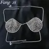 Corrente de peito geométrica tridimensional popular transfronteiriça europeia e americana AliExpress corrente corporal de sutiã bikini diamante curva de personalidade