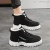 Botas de Nieve Populares para Mujer 2025 Nuevo Estilo de Invierno, Botas Martin con Forro de Felpa y Engrosadas, Impermeables y Antideslizantes, Zapatos de Algodón Cálidos para el Noreste