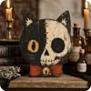 Adornos de madera de Halloween, serie de gatos negros, decoraciones de escritorio, artículos decorativos de madera de Halloween