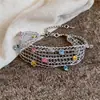Pulseira redonda de pérolas com contas estilo francês, luxo leve, de alta qualidade, moderna e requintada, delicada e versátil, joia de nicho para mulheres