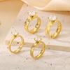 Joyería de Moda de Fábrica al por Mayor Anillo Coreano de Acero de Titanio Zircón Simple Anillo Chapado en Oro de 18K Regalo de San Valentín