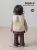 Conjunto de Tres Piezas de Invierno Elegante para Niña Pequeña, Conjunto de Niña con Chaleco de Felpa de Conejito, Ropa Interior, Pantalones de Campana, Conjunto para Niñas