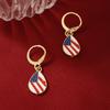 Día de la Independencia Americana Bandera de EE. UU. Helado Estrella Bandera de Manzana Aretes Joyería Transfronteriza Europea y Americana Juego de Cinco Piezas