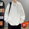 Sudadera básica de cuello redondo de color liso estilo americano para hombre, otoño e invierno, nueva tendencia 2026, corte holgado casual