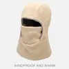 Gorro de Punto Cálido para Hombres y Mujeres, Bufanda de Cuello de Invierno, Gorro de Algodón Engrosado con Forro Polar, Máscara para Ciclismo al Aire Libre Resistente al Frío y al Viento