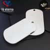 Marca militar de aço titânio, aço inoxidável, etiqueta em branco, pingente com letras, placa de identificação, sinal transfronteiriço, fabricantes personalizados, atacado