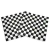 [En stock] Servilleta con estampado de cuadros clásico blanco y negro decoración de fiesta de cumpleaños cóctel corte de papel hecho a mano