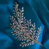 Acessório de cabeça de noiva feito à mão para comércio exterior, acessórios para vestido de noiva, peça de cabelo, coroa de cabelo de diamante elegante para indústria pesada DZ202