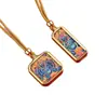 Mini Xizang Thangka Zakiram Patrón Reemplazable Día Siguiente y Vida Presente Colgante de Collar Thangka de Acero de Titanio para Hombres y Mujeres