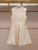 Shenzhen Nanyou Roupas Femininas de Alta Qualidade Verão Novo Estilo Francês Elegante Renda Vazada Vestido Regata para Mulheres