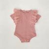 Roupas de Bebê Femininas Verão Nova Macacão de Listra Canelada Estilo Ocidental Manga de Renda Macacão Triângulo Princesa Macacão de Escalada