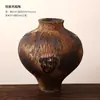 Vaso Cerâmico Vaso de Cerâmica Grossa Arranjo de Flores Retrô Nostálgico Feito à Mão Pousada Hotel Estilo Wabi-sabi Significado Zen Ornamento Jarra de Cerâmica Grossa