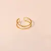 Anillo Abierto Retorcido Calado Chapado en Oro Transfronterizo Ins Europeo y Americano Anillo Ajustable en Vivo para Mujer Joyería de Mano con Diseño Retorcido