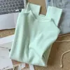 Suéter de tricô macio e aconchegante para mulheres com gola alta pequena, blusa básica de manga longa, gola alta, novo top de moda outono e inverno, atacado transfronteiriço da moda