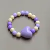 Pulsera Acrílica Color Caramelo para Niños Siete Colores Corazón Dibujos Animados Joyería Pulsera de Regalo Venta Directa de Fábrica