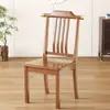 Cadeira de jantar usada em madeira maciça, banqueta minimalista moderna para sala de jantar em casa, cadeira de madeira natural, cadeira para mesa de jantar de hotel e restaurante com encosto