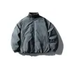 Yidao Vintage 2025 Invierno Nuevo Retro Americano Color Sólido Cremallera de Alta Gama Cuello Alto 90 Chaqueta de Plumón de Pato Blanco