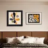 Pintura Decorativa de Cabeceira para Quarto Estilo Wabi-Sabi, Arte de Parede Geométrica Abstrata para Sala de Estar, Pintura de Parede de Luxo Leve para Quarto de Hotel