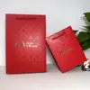 Bolsa de Papel Roja Pequeña Bolsa de Regalo Caja de Joyería Kraft Colorida Empaque Bolsa de Regalo Souvenir Logo Personalizado Bolsa de Regalo de Año Nuevo